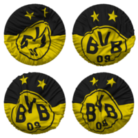 ballspielverein borussia 09 e v dortmund, borussia dortmund bandiera nel il giro forma isolato con quattro diverso agitando stile, urto struttura, 3d interpretazione png