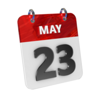 May 23 Date 3D Icon Isolated, Shiny and Glossy 3D Rendering, Month Date Day Name, Schedule, History png