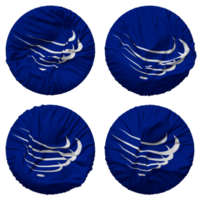 syndicat de Sud américain nations, incertain drapeau dans rond forme isolé avec quatre différent agitant style, bosse texture, 3d le rendu png