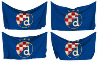 Gradanski nogometni Verein dinamo Zagreb, gnk dinamo zagreb festgesteckt Flagge von Ecken, isoliert mit anders winken Variationen, 3d Rendern png