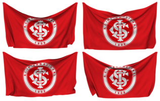 Sport Verein internacional festgesteckt Flagge von Ecken, isoliert mit anders winken Variationen, 3d Rendern png