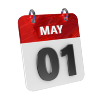 May 1 Date 3D Icon Isolated, Shiny and Glossy 3D Rendering, Month Date Day Name, Schedule, History png