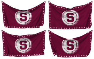 deportivo saprissa fästs flagga från hörn, isolerat med annorlunda vinka variationer, 3d tolkning png