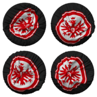 eintracht Frankfurt Flagge im runden gestalten isoliert mit vier anders winken Stil, stoßen Textur, 3d Rendern png