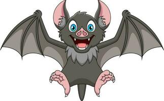 Cartoon cute bat mascot illustration vector