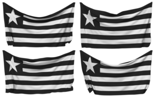 botafogo de futebol e regata's vastgemaakt vlag van hoeken, geïsoleerd met verschillend golvend variaties, 3d renderen png