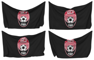 FC Zorya Luhansk Pinned Flag from Corners, Isolated with Different Waving Variations, 3D Rendering png