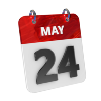 May 24 Date 3D Icon Isolated, Shiny and Glossy 3D Rendering, Month Date Day Name, Schedule, History png