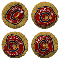 Damac Football Club Flag in Round Shape Isolated with Four Different Waving Style, Bump Texture, 3D Rendering png