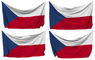 Tschechisch Republik festgesteckt Flagge von Ecken, isoliert mit anders winken Variationen, 3d Rendern png