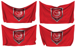 al duhail sporter klubb fästs flagga från hörn, isolerat med annorlunda vinka variationer, 3d tolkning png