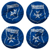 asociación Delaware la juventud auxerroise, aj auxiliar fútbol americano club bandera en redondo forma aislado con cuatro diferente ondulación estilo, bache textura, 3d representación png