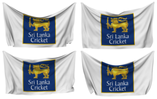 Sri Lanka Cricket, SLC Pinned Flag from Corners, Isolated with Different Waving Variations, 3D Rendering png