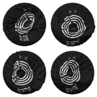 Al Sadd Sports Club Flag in Round Shape Isolated with Four Different Waving Style, Bump Texture, 3D Rendering png