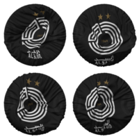 Al Sadd Sports Club Flag in Round Shape Isolated with Four Different Waving Style, Bump Texture, 3D Rendering png