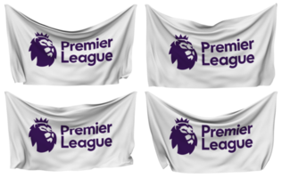 Premier League Pinned Flag from Corners, Isolated with Different Waving Variations, 3D Rendering png