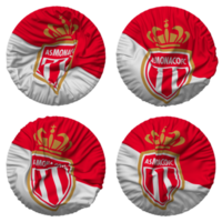 vereniging sportief de Monaco Amerikaans voetbal club sa vlag in ronde vorm geïsoleerd met vier verschillend golvend stijl, buil textuur, 3d renderen png