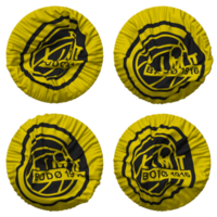 Fotballklubben Bodo Glimt Flag in Round Shape Isolated with Four Different Waving Style, Bump Texture, 3D Rendering png