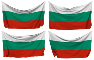Bulgaria clavado bandera desde esquinas, aislado con diferente ondulación variaciones, 3d representación png