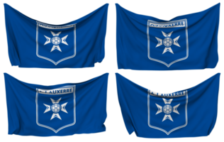 Association de la Jeunesse Auxerroise, AJ Auxerre Football Club Pinned Flag from Corners, Isolated with Different Waving Variations, 3D Rendering png