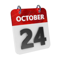 October 24 Date 3D Icon Isolated, Shiny and Glossy 3D Rendering, Month Date Day Name, Schedule, History png