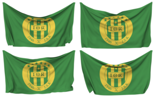 Jeunesse Sportive de Kabylie Football Club Pinned Flag from Corners, Isolated with Different Waving Variations, 3D Rendering png