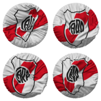 Club Atletico River Plate Flag in Round Shape Isolated with Four Different Waving Style, Bump Texture, 3D Rendering png