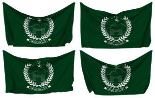 Government of Khyber Pakhtunkhwa, KPK Pinned Flag from Corners, Isolated with Different Waving Variations, 3D Rendering png