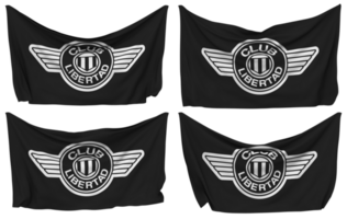 Club Libertad Pinned Flag from Corners, Isolated with Different Waving Variations, 3D Rendering png