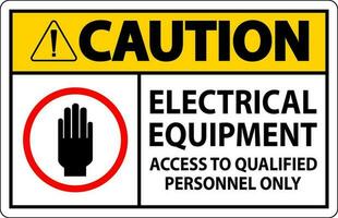 Caution Sign Electrical Equipment Authorized Personnel Only vector