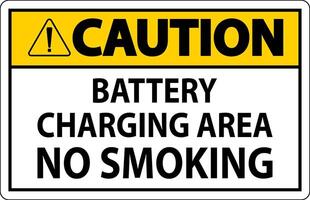 Caution Sign Battery Charging Area, No Smoking vector