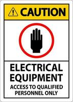 Caution Sign Electrical Equipment Authorized Personnel Only vector