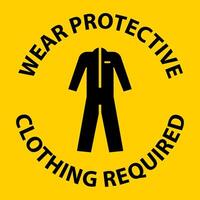 Notice Wear protective clothing sign on white background vector