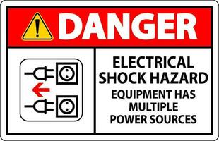 peligro firmar eléctrico conmoción peligro, equipo tiene múltiple poder fuentes vector