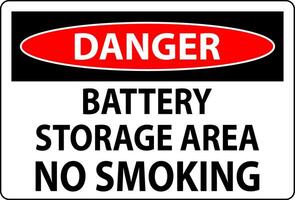 Danger Sign Battery Storage Area No Smoking vector