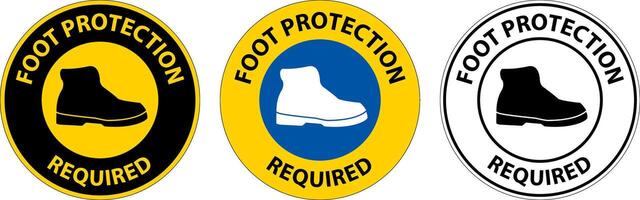 Notice Foot Protection Required Wall Sign on white background vector