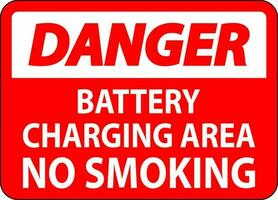 Danger Sign Battery Charging Area, No Smoking vector