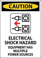 Caution Sign Electrical Shock Hazard, Equipment Has Multiple Power Sources vector