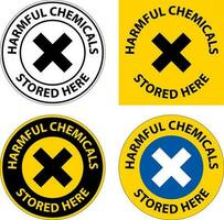 Harmful Chemicals Stored Here Sign On White Background vector