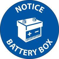 Notice Battery Box with Icon Sign On White Background vector