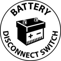 Battery Disconnect Switch Sign On White Background vector