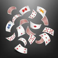 Poker Card Diamond Scattered, Vector Illustration