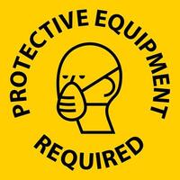 Symbol Floor Sign, Protective Equipment Required vector