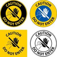 Caution Do Not Enter Symbol Sign on white background vector