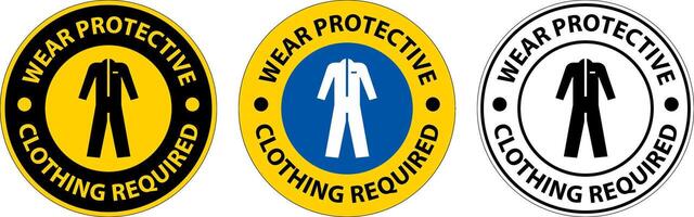 Notice Wear protective clothing sign on white background vector