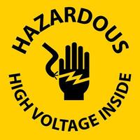 Hazardous High Voltage Inside Sign On White Background vector