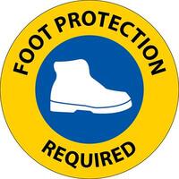 Notice Foot Protection Required Wall Sign on white background vector