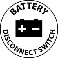 Battery Disconnect Switch Sign On White Background vector