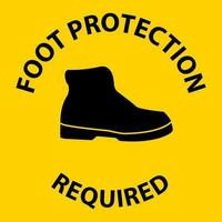 Notice Foot Protection Required Wall Sign on white background vector