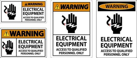 advertencia firmar eléctrico equipo, acceso a calificado personal solamente vector